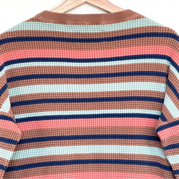 REI Co-op Women’s Lg Wallace Lake Waffle striped Sweater Multicolor Long Sleeve - Picture 4 of 14